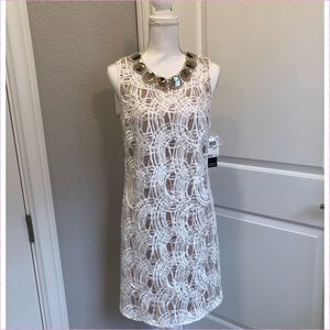 Adrianna Papell Jewel Neckline Shift